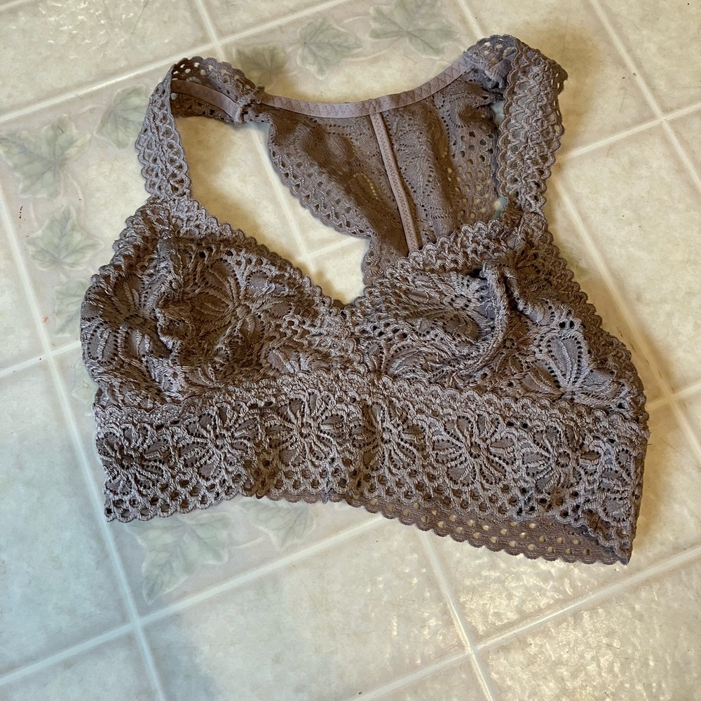Aerie Lace Eyelet Pale Purple Bralette